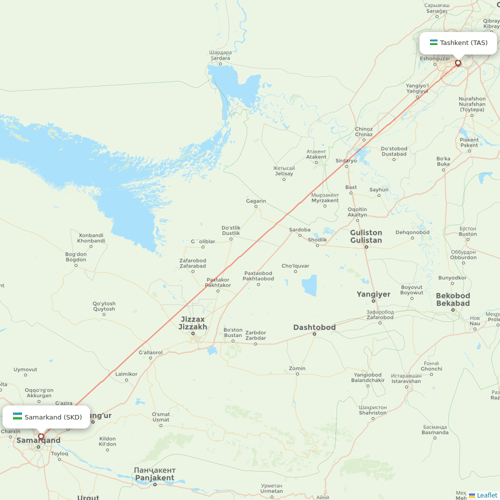 US Airways flights between Samarkand and Tashkent