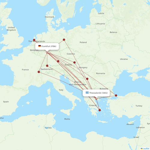 Aegean Airlines flights between Thessaloniki and Frankfurt