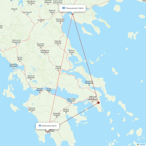 Olympic Air flights between Thessaloniki and Kalamata