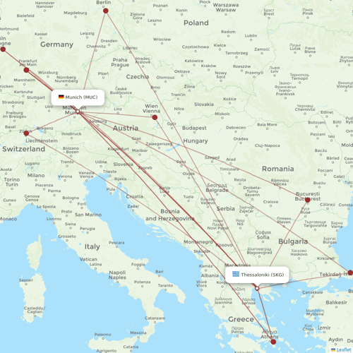 Aegean Airlines flights between Thessaloniki and Munich