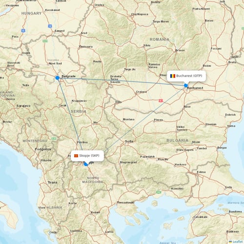 Norwegian Air Argentina flights between Skopje and Bucharest