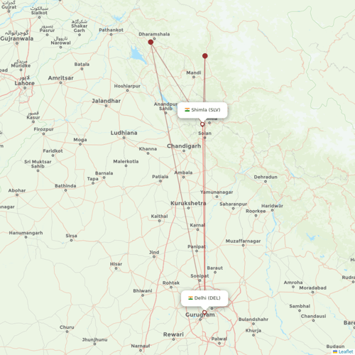 Air India flights between Shimla and Delhi