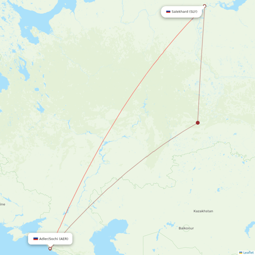 Yamal Airlines flights between Salekhard and Adler/Sochi