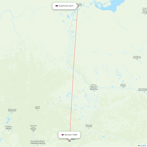 Yamal Airlines flights between Salekhard and Tyumen