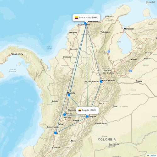 JetSMART flights between Santa Marta and Bogota