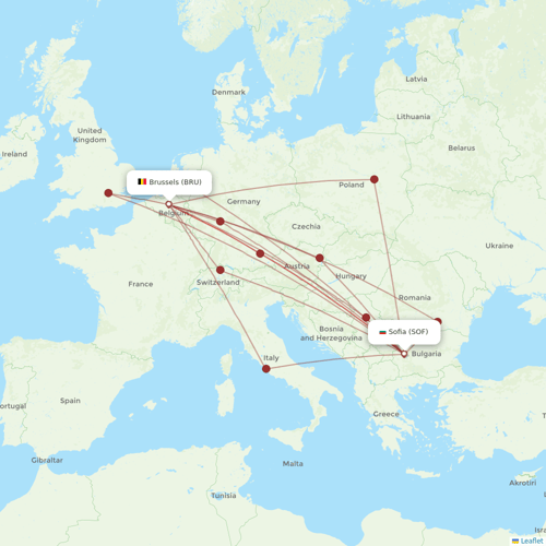 Bulgaria Air flights between Sofia and Brussels