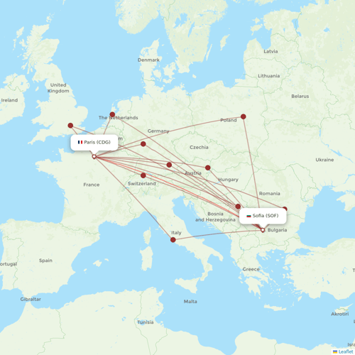 Bulgaria Air flights between Sofia and Paris
