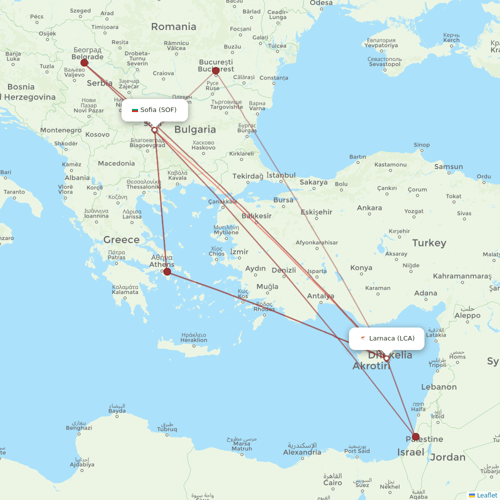 Bulgaria Air flights between Sofia and Larnaca