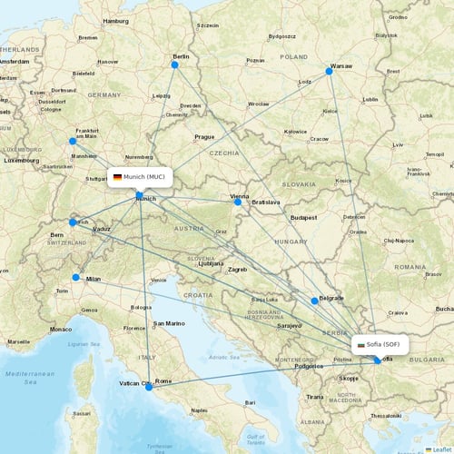 Med View Airlines flights between Sofia and Munich