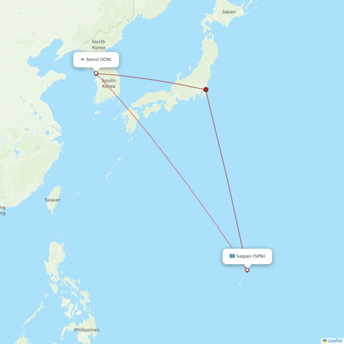 Jeju Air flights between Saipan and Seoul
