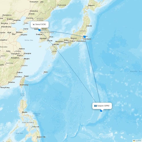 Jeju Air flights between Saipan and Seoul