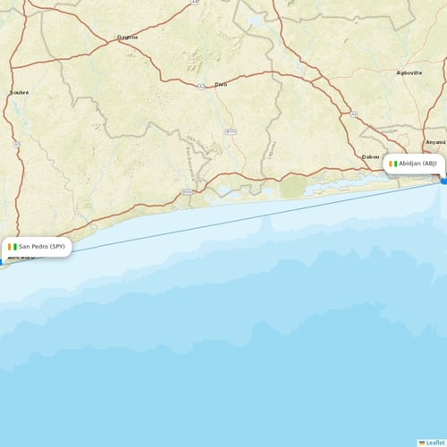 Air Cote D'Ivoire flights between San Pedro and Abidjan