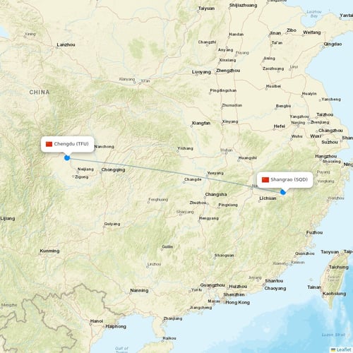 Donghai Airlines flights between Shangrao and Chengdu