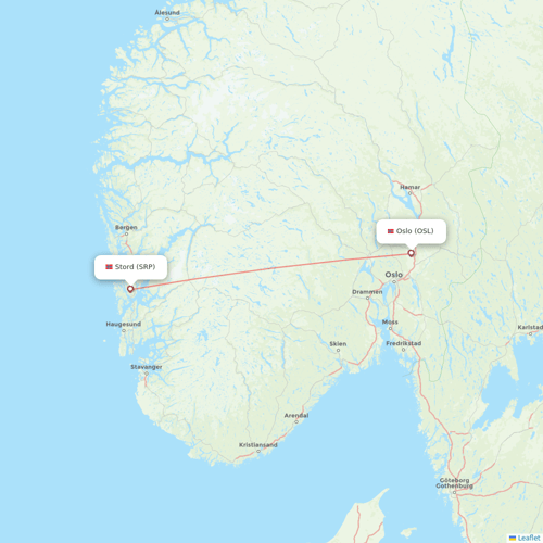 Danish Air flights between Stord and Oslo