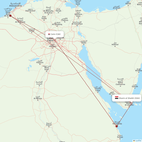 Nile Air flights between Sharm el Sheikh and Cairo