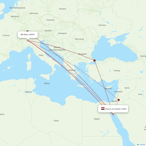 Neos flights between Sharm el Sheikh and Milan