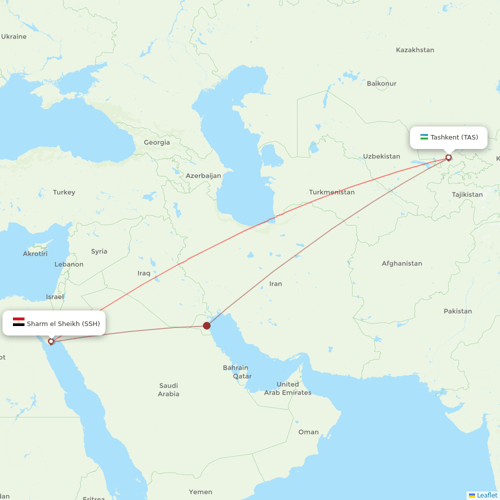 Nile Air flights between Sharm el Sheikh and Tashkent