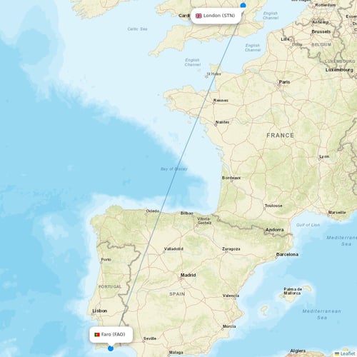 Jet2 flights between London and Faro