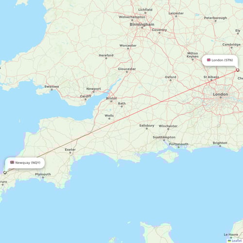 Ryanair UK flights between London and Newquay