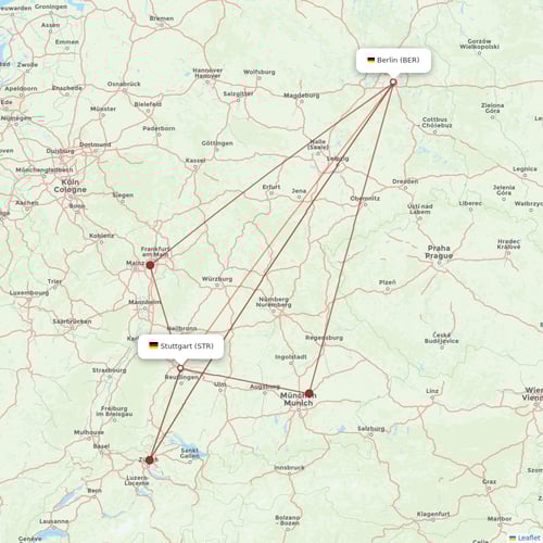 Eurowings flights between Stuttgart and Berlin