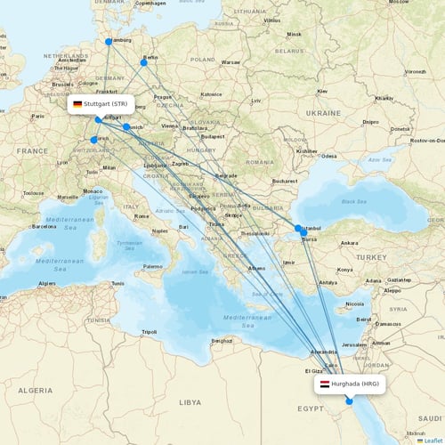 Air Cairo flights between Stuttgart and Hurghada