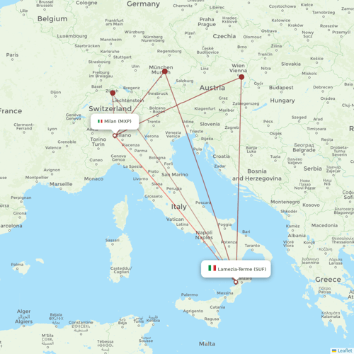 Neos flights between Lamezia-Terme and Milan