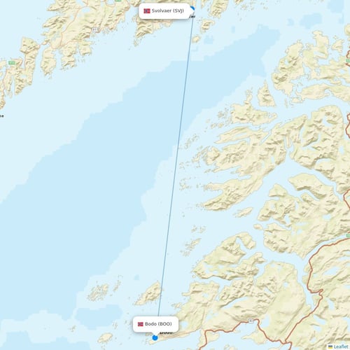 Wideroe flights between Svolvaer and Bodo