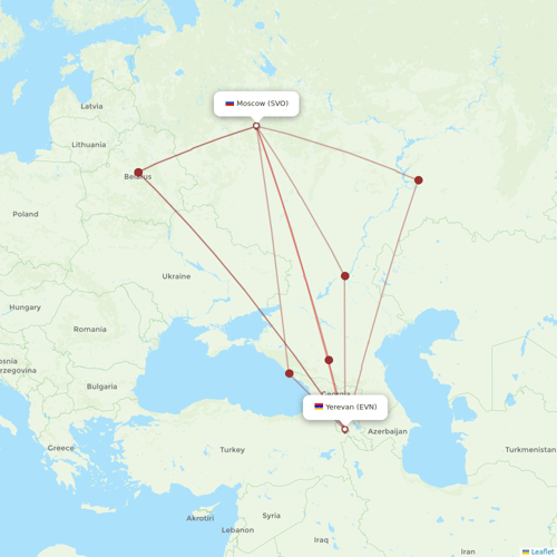 Aeroflot flights between Moscow and Yerevan