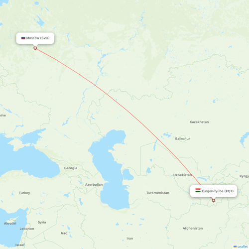 Nordwind Airlines flights between Moscow and Kurgon-Tyube