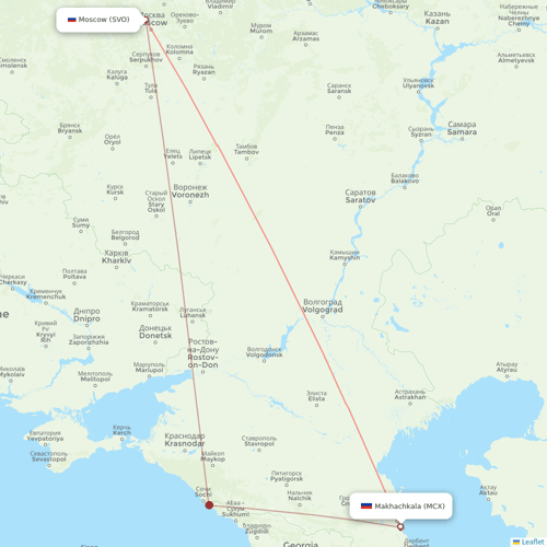 Aeroflot flights between Moscow and Makhachkala
