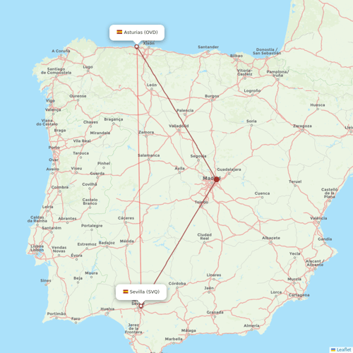 Volotea flights between Sevilla and Asturias