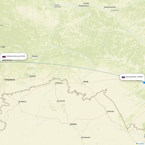S7 Airlines flights between Yekaterinburg and Novosibirsk