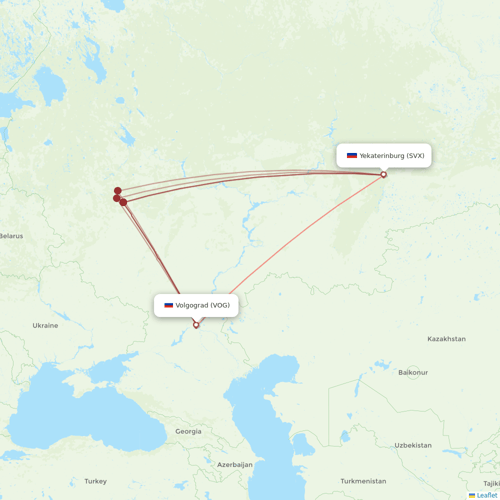 NordStar Airlines flights between Yekaterinburg and Volgograd