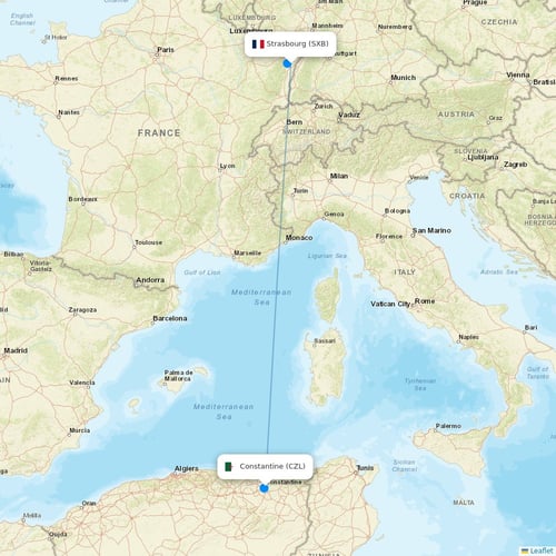 Tassili Airlines flights between Strasbourg and Constantine