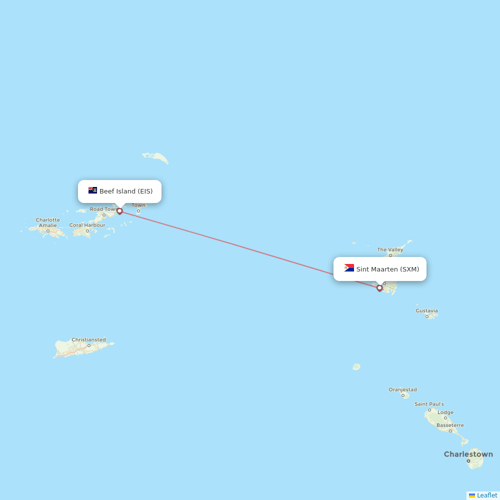 Winair flights between Sint Maarten and Beef Island
