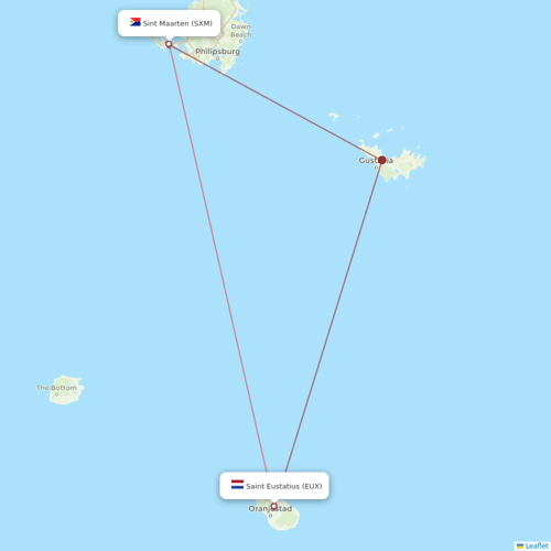 Winair flights between Sint Maarten and Saint Eustatius