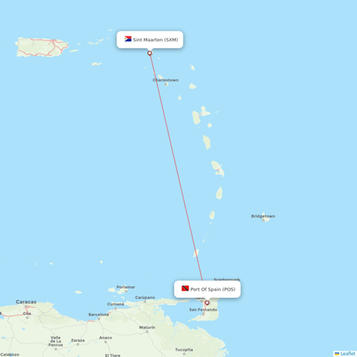 Caribbean Airlines flights between Sint Maarten and Port Of Spain