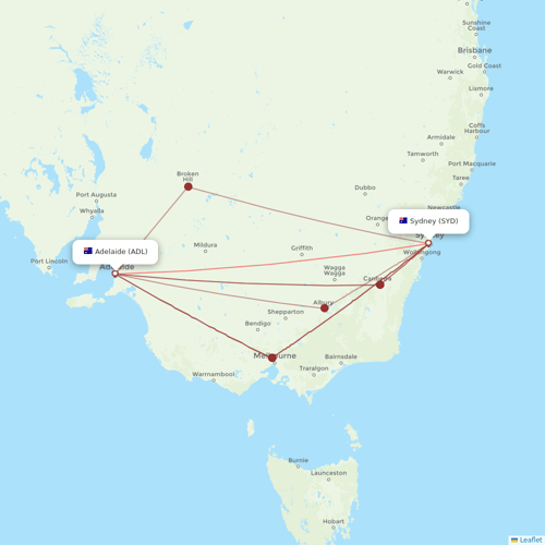Virgin Australia flights between Sydney and Adelaide