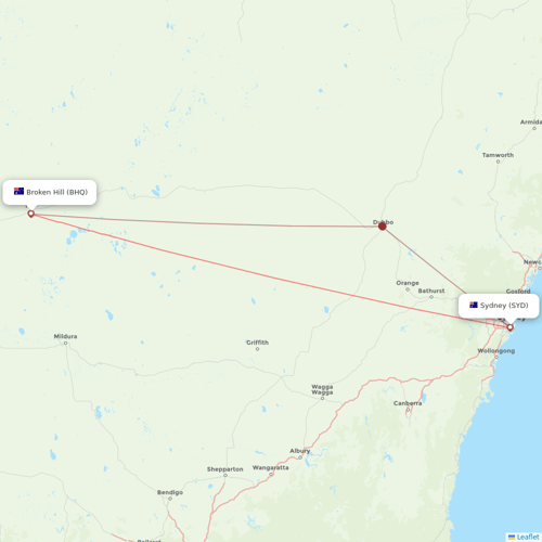 Rex Regional Express flights between Sydney and Broken Hill