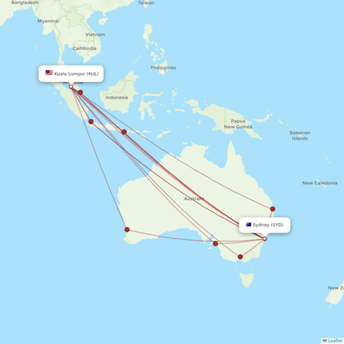 AirAsia X flights between Sydney and Kuala Lumpur