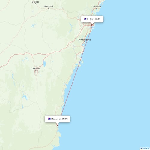 Rex Regional Express flights between Sydney and Merimbula