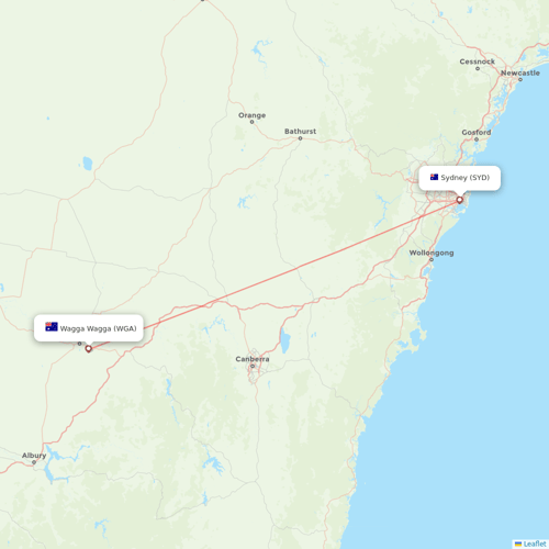 Rex Regional Express flights between Sydney and Wagga Wagga