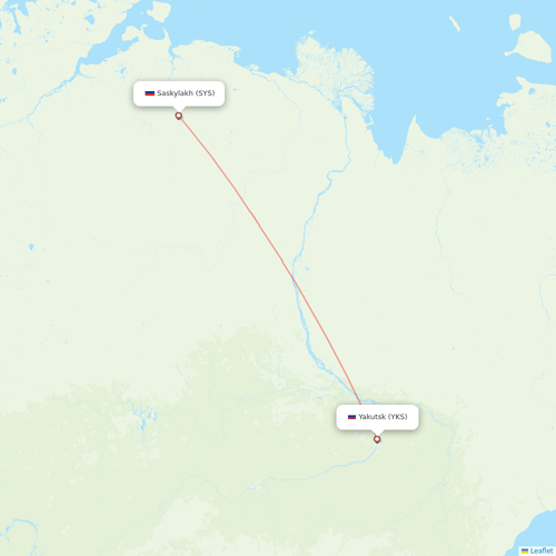 Polar Airlines flights between Saskylakh and Yakutsk