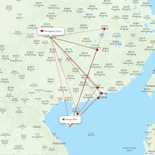 West Air (China) flights between Sanya and Chongqing