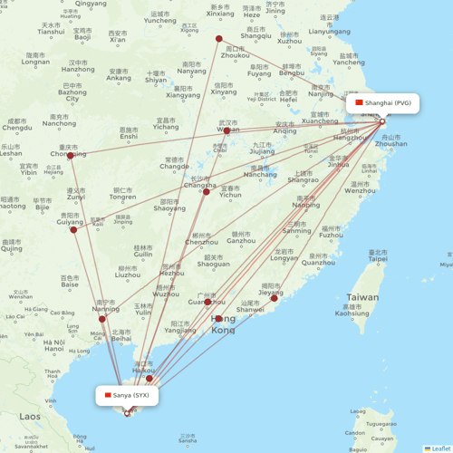 Suparna Airlines flights between Sanya and Shanghai