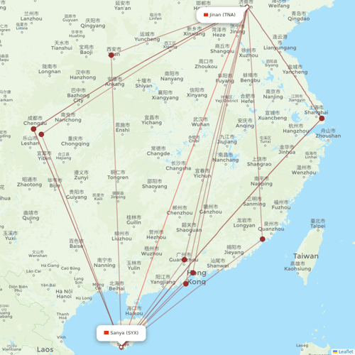 Beijing Capital Airlines flights between Sanya and Jinan