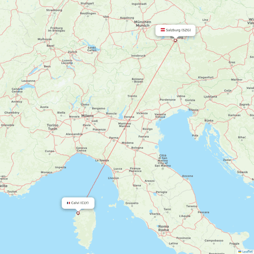 Air Corsica flights between Salzburg and Calvi