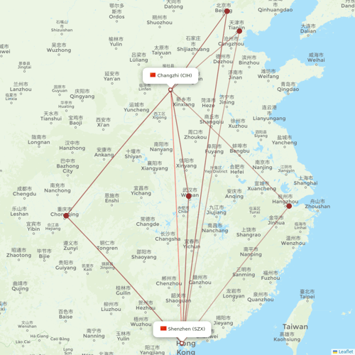 Donghai Airlines flights between Shenzhen and Changzhi
