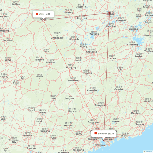 Loong Air flights between Shenzhen and Enshi
