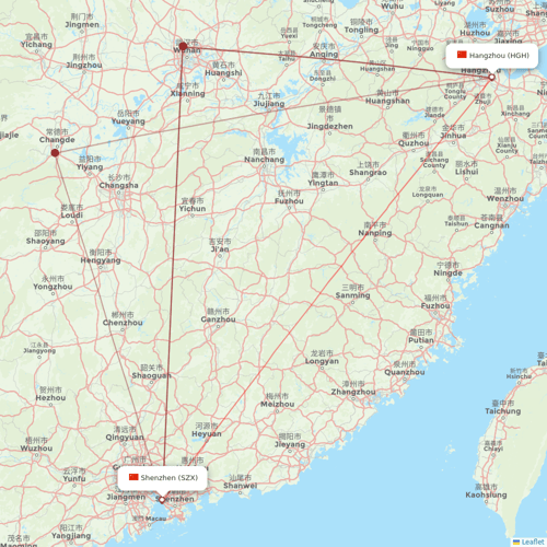 Suparna Airlines flights between Shenzhen and Hangzhou